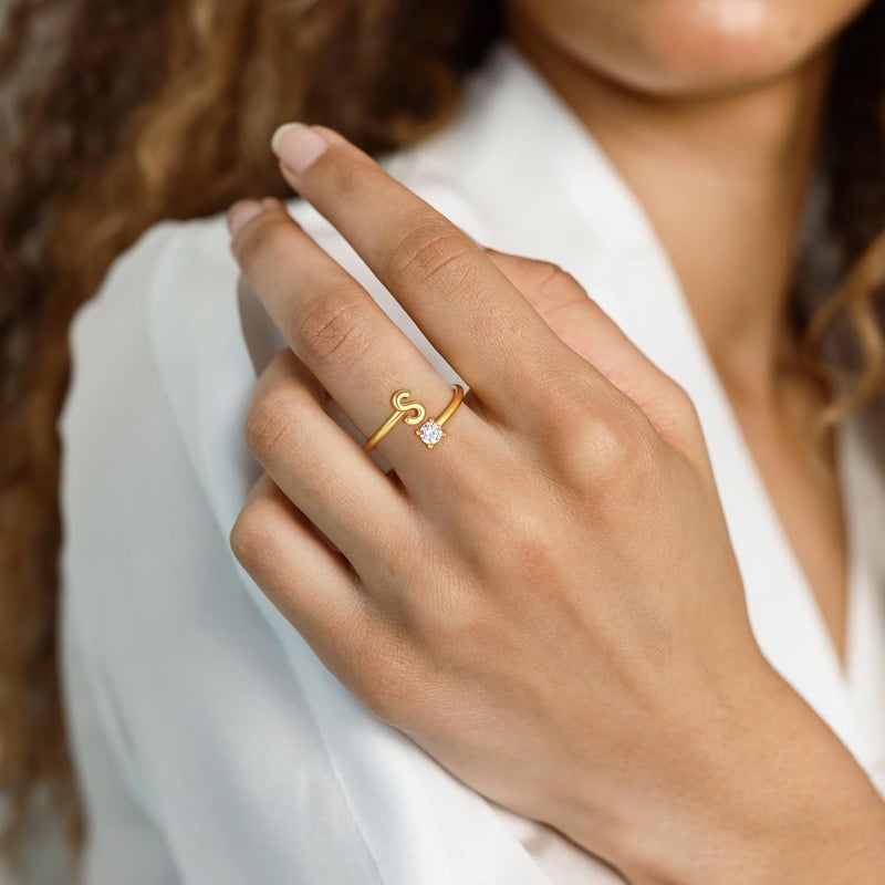 BLThing Store Initial Rings for Girls Kids Women - Dainty 14K Gold Plated Dainty A - Z Initial Letter Rings No Tarnish Teen Girls Gifts Trendy Stuff Birthday Gifts for 5 6 7 8 9 10 Year Old Girl - Image 3